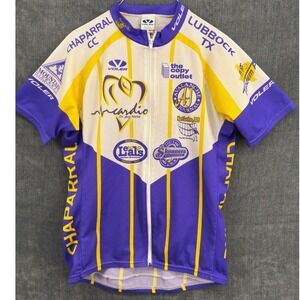 Voler Cycling Jersey Women XL Purple Yellow Polyester Full Zip Graphic